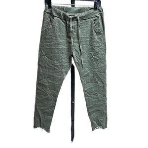 Three Hearts Army Green Leopard Ankle Pants One Size NEW